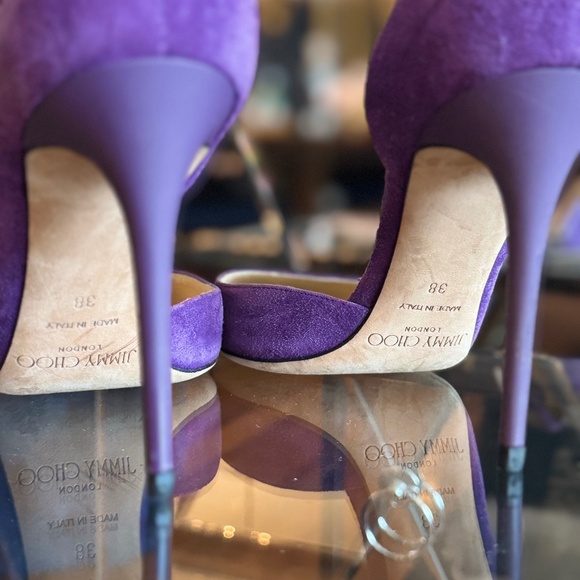 Jimmy Choo Lucy 100 / 38 Suede 153 BOHO Purple - Picture 6 of 9